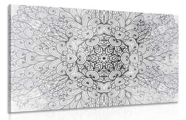 Obraz Mandala etniczna w wersji czarno-białej