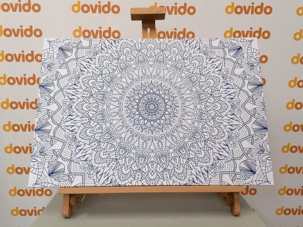 Obraz szczegółowa dekoracyjna Mandala w kolorze niebieskim