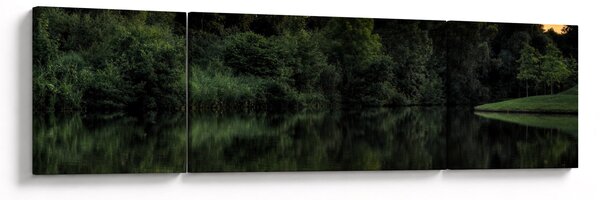 Obraz jeziora przy lesie (170x50 cm)