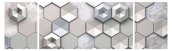 Obraz abstrakcji 3D (170x50 cm)