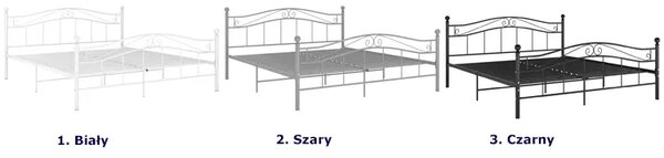 Czarne loftowe łózko z metalu 140x200 cm B3-K30