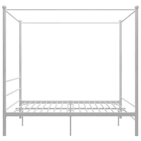 Białe dwuosobowe łóżko metalowe 160x200 cm G5-C92