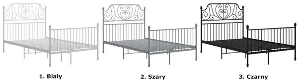 Białe industrialne łóżko metalowe 120x200 cm N0-B92