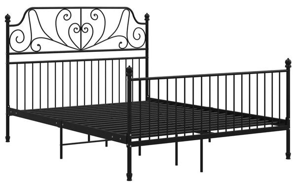 Czarne metalowe łóżko z zagłówkiem w stylu loft 140x200 cm P8-T57