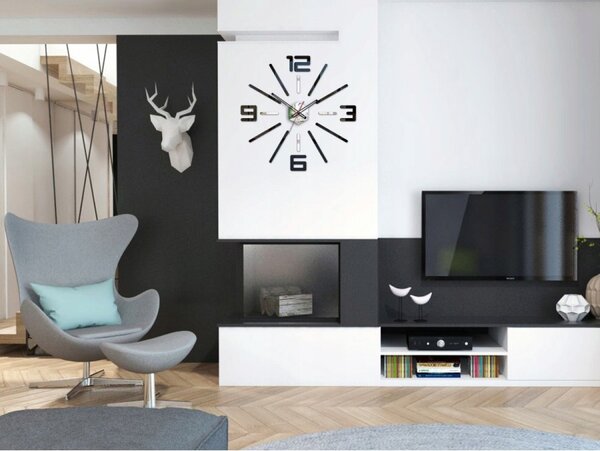 Zegar ścienny Naklejany Duży Nowoczesny Akrylowy na Ścianę do Salonu Loft