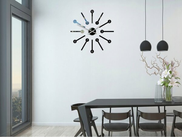 Zegar ścienny Naklejany Duży Nowoczesny Akrylowy na Ścianę do Salonu Loft