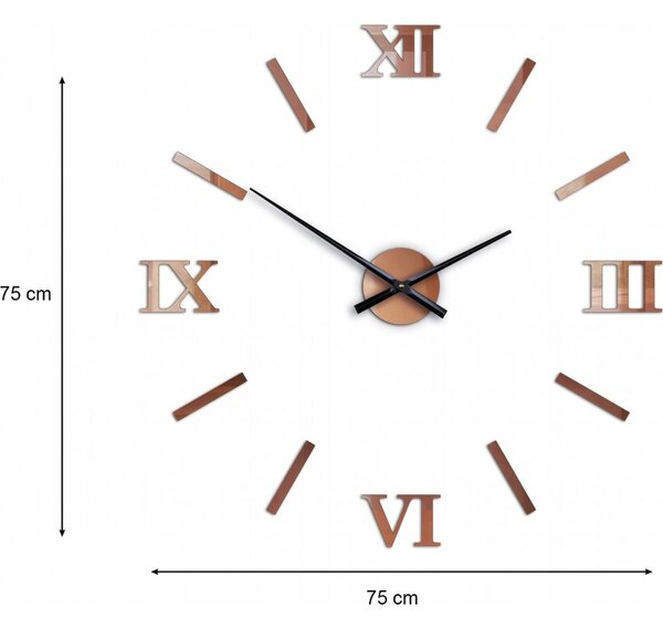 Zegar ścienny Naklejany Duży Nowoczesny Akrylowy na Ścianę do Salonu Loft