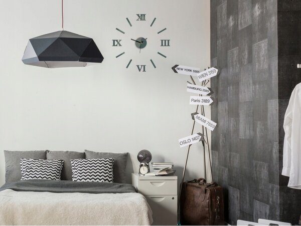 Zegar ścienny Naklejany Duży Nowoczesny Akrylowy na Ścianę do Salonu Loft