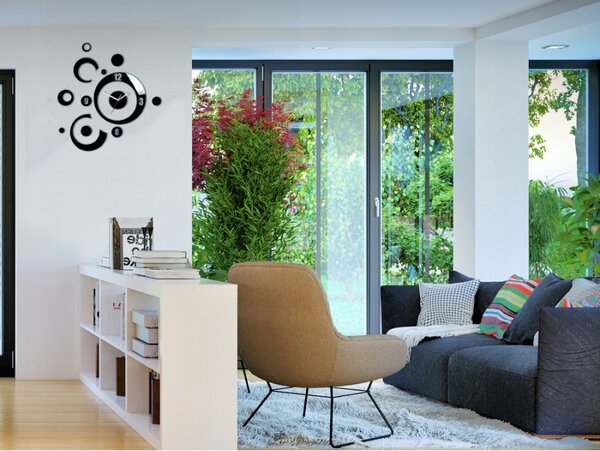 Zegar na Ścianę Nowoczesny Naklejany ozdobne elementy Cichy mechanizm Loft