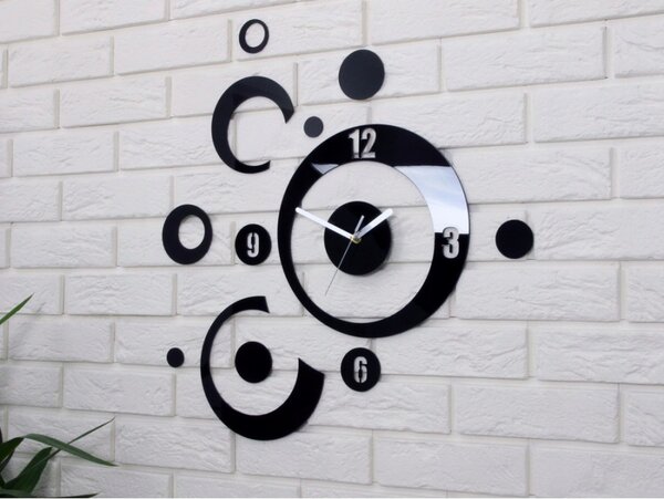 Zegar na Ścianę Nowoczesny Naklejany ozdobne elementy Cichy mechanizm Loft
