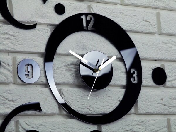 Zegar na Ścianę Nowoczesny Naklejany ozdobne elementy Cichy mechanizm Loft