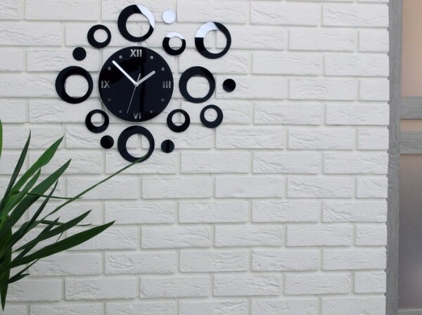Zegar na Ścianę Nowoczesny Naklejany ozdobne elementy Cichy mechanizm Loft