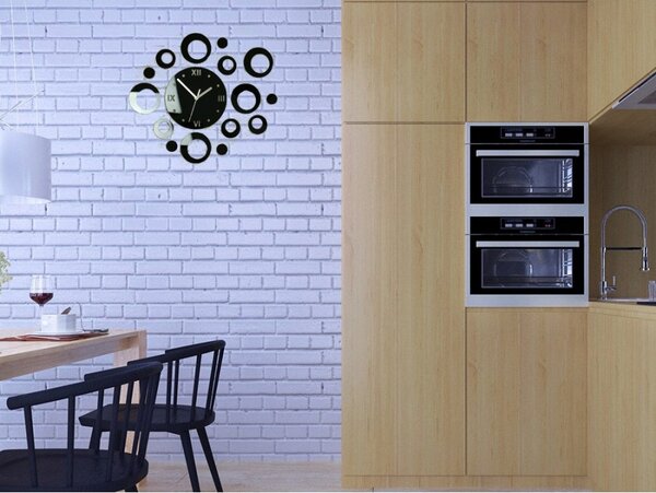 Zegar na Ścianę Nowoczesny Naklejany ozdobne elementy Cichy mechanizm Loft