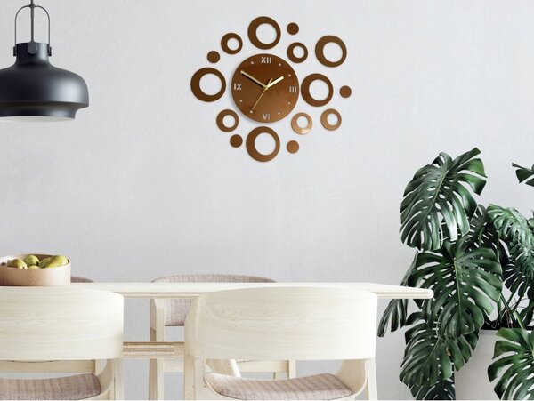 Zegar na Ścianę Nowoczesny Naklejany ozdobne elementy Cichy mechanizm Loft