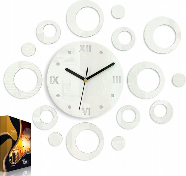 Zegar na Ścianę Nowoczesny Naklejany ozdobne elementy Cichy mechanizm Loft