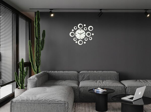 Zegar na Ścianę Nowoczesny Naklejany ozdobne elementy Cichy mechanizm Loft