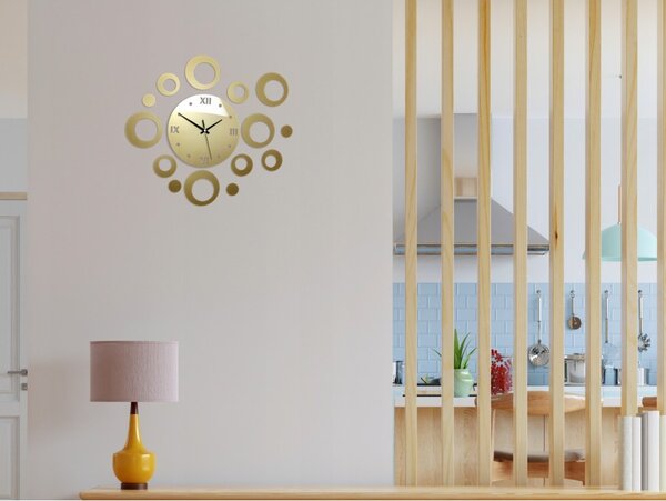 Zegar na Ścianę Nowoczesny Naklejany ozdobne elementy Cichy mechanizm Loft