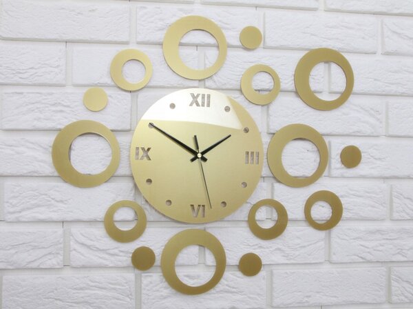 Zegar na Ścianę Nowoczesny Naklejany ozdobne elementy Cichy mechanizm Loft