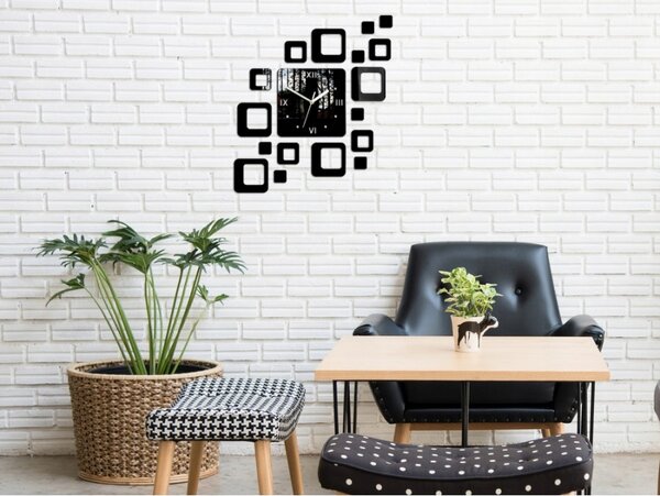 Zegar na Ścianę Nowoczesny Naklejany ozdobne elementy Cichy mechanizm Loft