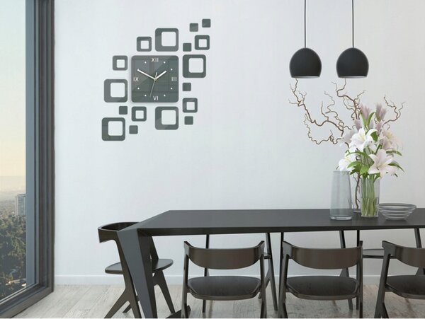 Zegar na Ścianę Nowoczesny Naklejany ozdobne elementy Cichy mechanizm Loft