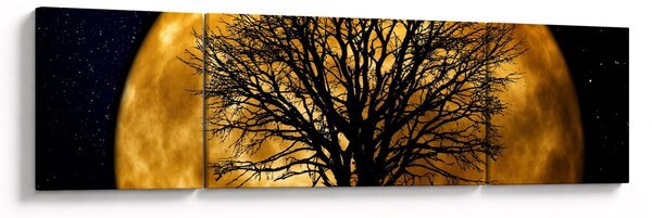 Obraz księżyca i sylwetki (170x50 cm)