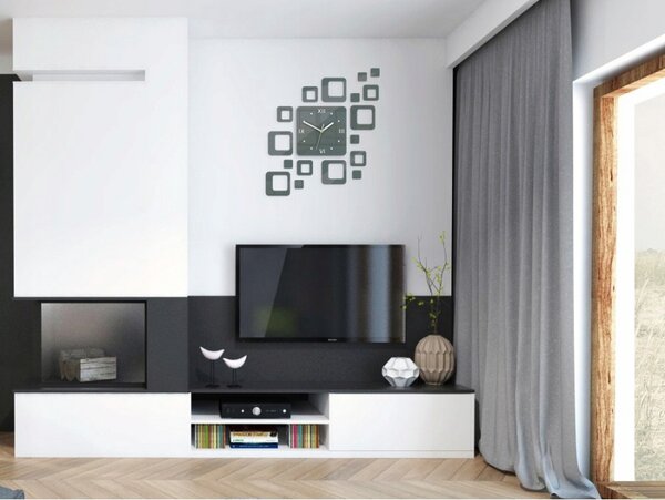 Zegar na Ścianę Nowoczesny Naklejany ozdobne elementy Cichy mechanizm Loft