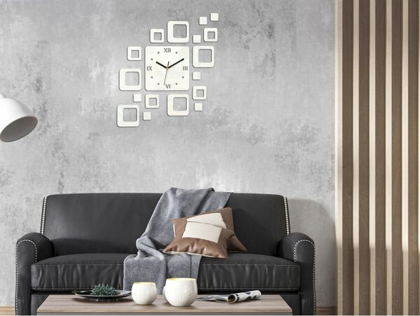 Zegar na Ścianę Nowoczesny Naklejany ozdobne elementy Cichy mechanizm Loft