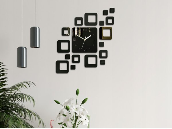 Zegar na Ścianę Nowoczesny Naklejany ozdobne elementy Cichy mechanizm Loft