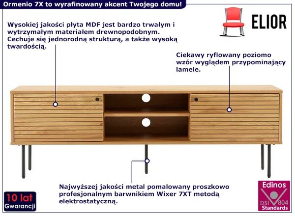 Szafka rtv na nóżkach z lamelami E5-S27