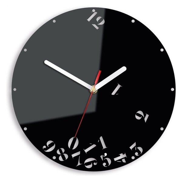 Zegar na Ścianę Cichy Nowoczesny Akrylowy Czarny ozdobny - Spadające cyfy