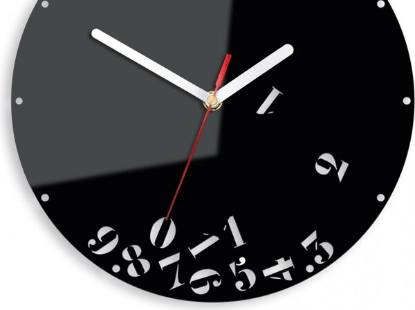 Zegar na Ścianę Cichy Nowoczesny Akrylowy Czarny ozdobny - Spadające cyfy