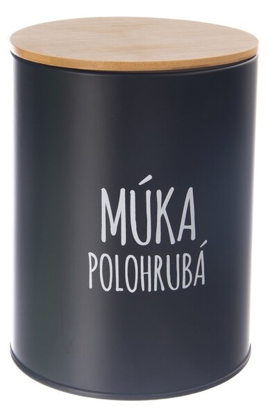 Orion Pojemnik metalowy na mąkę półgrubą BLACK