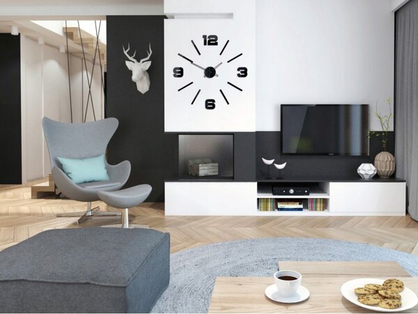 Zegar ścienny z Dużymi cyframi Naklejany Nowoczesny do Salonu Sypialni Loft