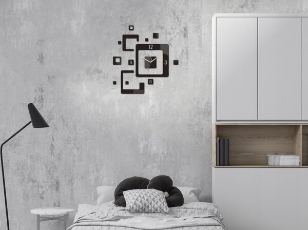 Zegar ścienny Naklejany kwadratowy Nowoczesny do Salonu Loft Nowoczesny