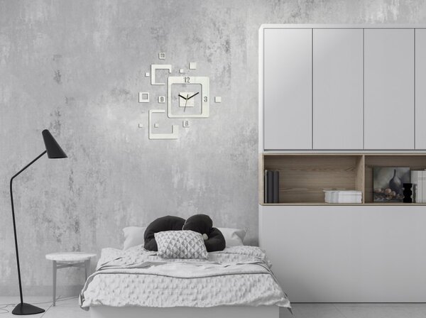 Zegar ścienny Naklejany kwadratowy Nowoczesny do Salonu Loft Nowoczesny