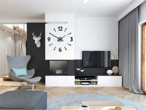 Zegar ścienny z Dużymi cyframi Naklejany Nowoczesny do Salonu Sypialni Loft