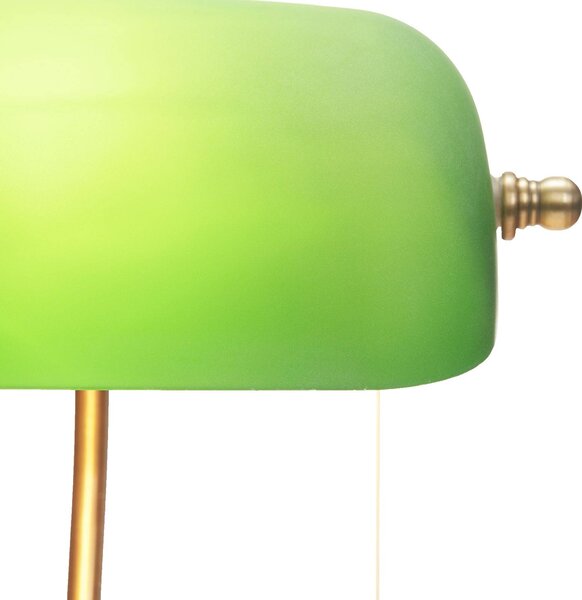 Lampa stołowa Milenka Lindby, brązowy / mosiężny, salon / jadalnia, metal, antyczny
