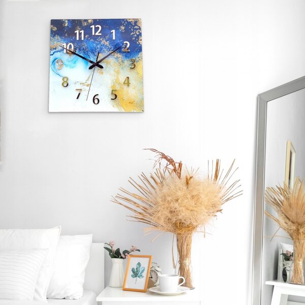 Zegar na Ścianę Akrylowy Cichy Nowoczesny do Sypialni Salonu Loft - Marmur