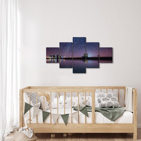 Obraz nocnego nieba z gwiazdami (125x70 cm)