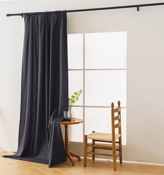 Zasłona OXFORD LIGHT 140x250 cm, ciemnoszara Zawieszanie: Taśma z wiązaniami