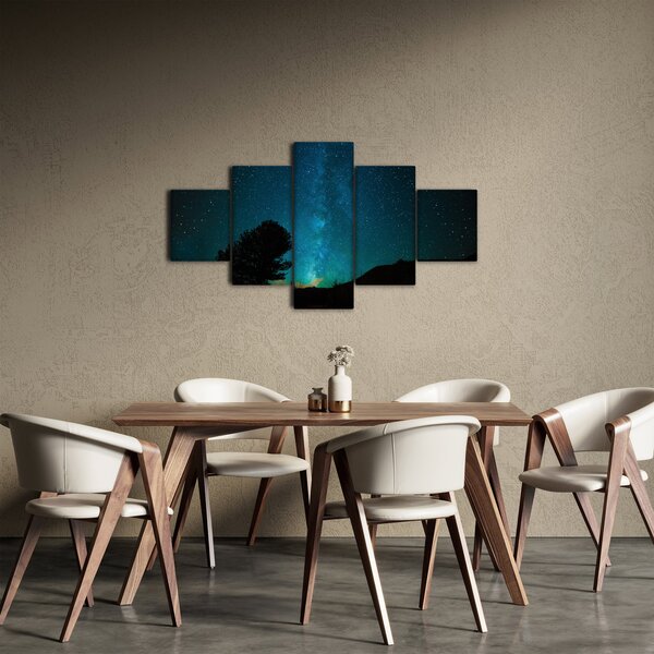 Obraz nocnego nieba z gwiazdami (125x70 cm)
