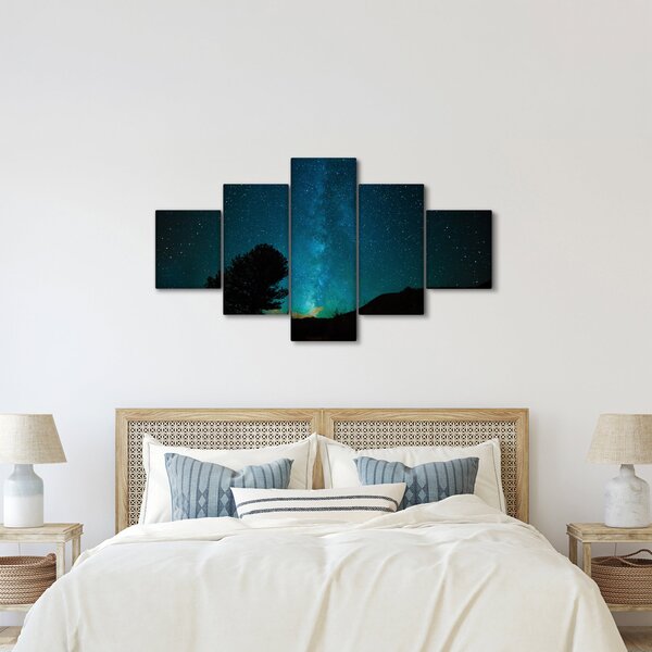Obraz nocnego nieba z gwiazdami (125x70 cm)