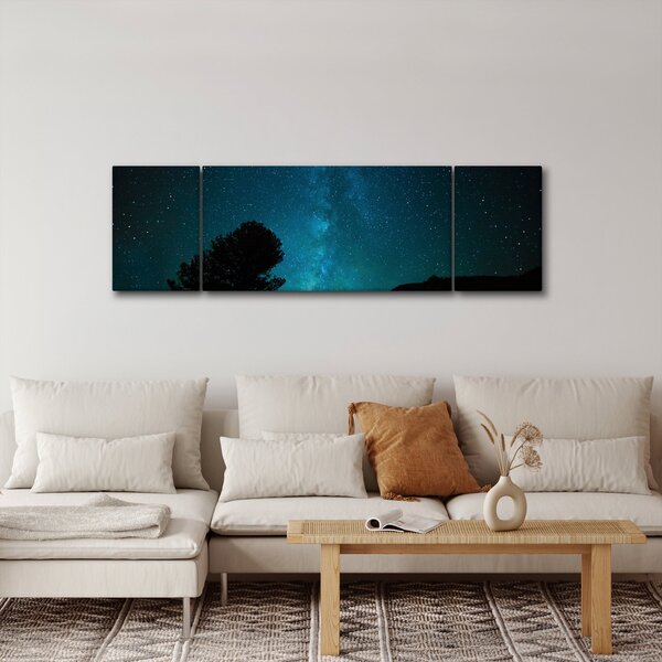 Obraz nocnego nieba z gwiazdami (170x50 cm)