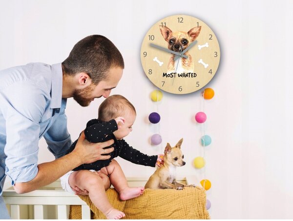 Zegar Ścienny Cichy do pokoju dziecięcego Drewniany Nowoczesny Dekoracyjny