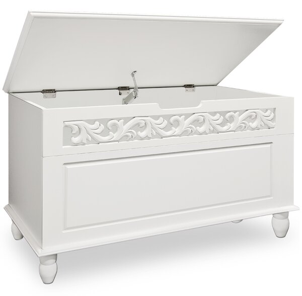 Skrzynia drewniana JERSEY, 80x40x48cm, biała Casaria