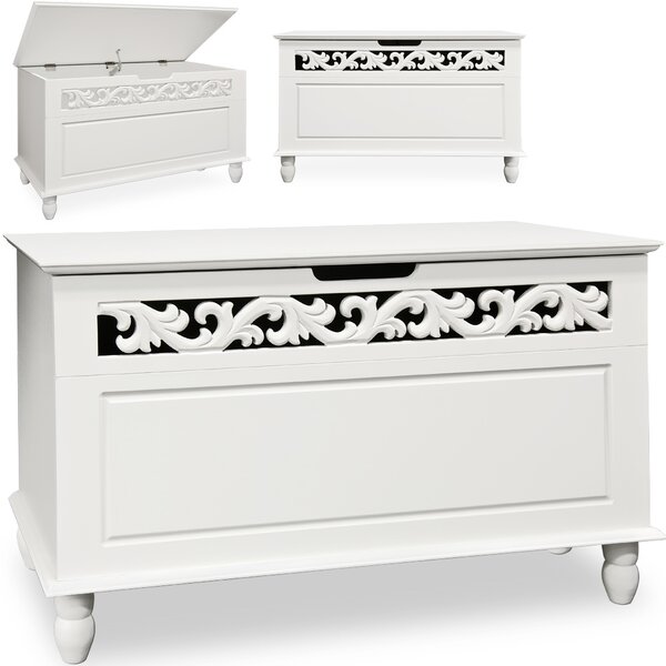 Skrzynia drewniana JERSEY, 80x40x48cm, biała Casaria