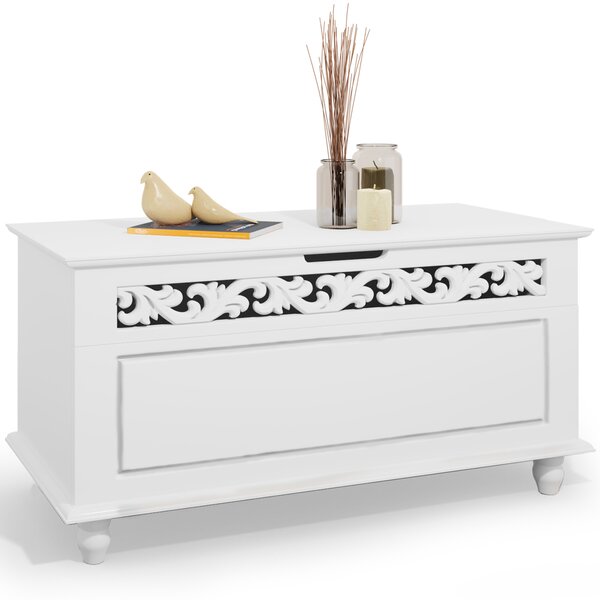 Skrzynia drewniana JERSEY, 80x40x48cm, biała Casaria