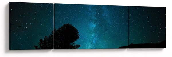 Obraz nocnego nieba z gwiazdami (170x50 cm)