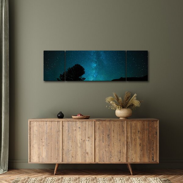 Obraz nocnego nieba z gwiazdami (170x50 cm)