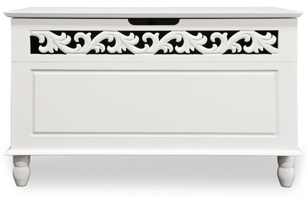 Skrzynia drewniana JERSEY, 80x40x48cm, biała Casaria